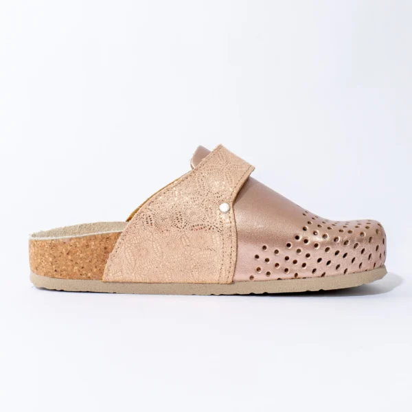 Ženske anatomske klompe Komfort - LUX Metal Roze