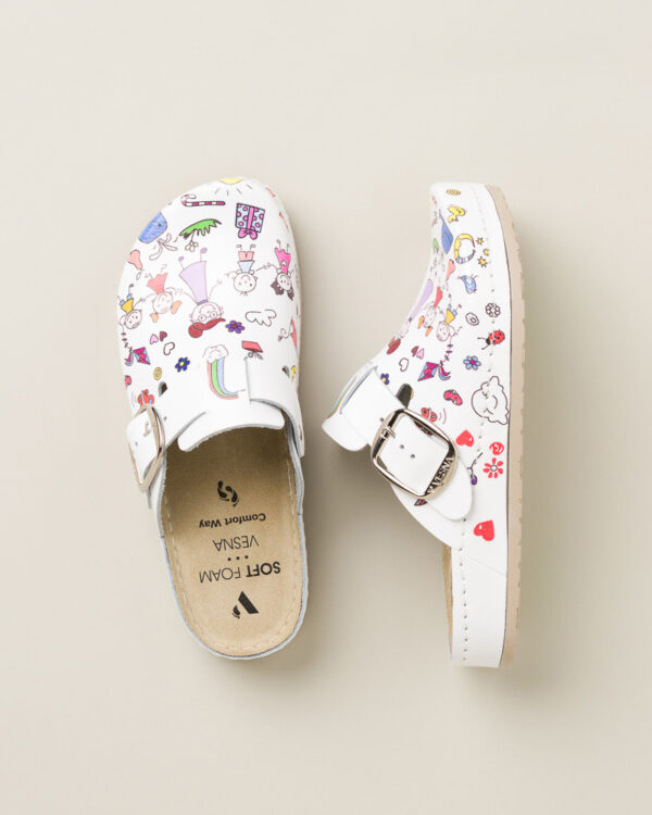 Ženske anatomske klompe Print - Vrtić