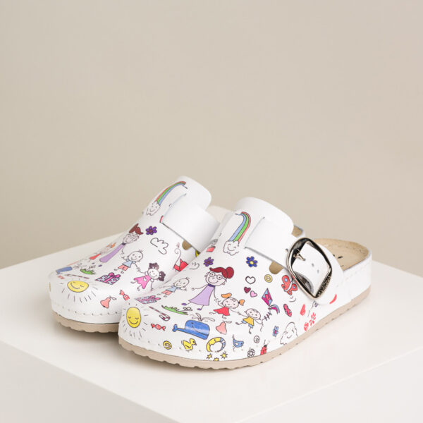 Ženske anatomske klompe Print - Vrtić