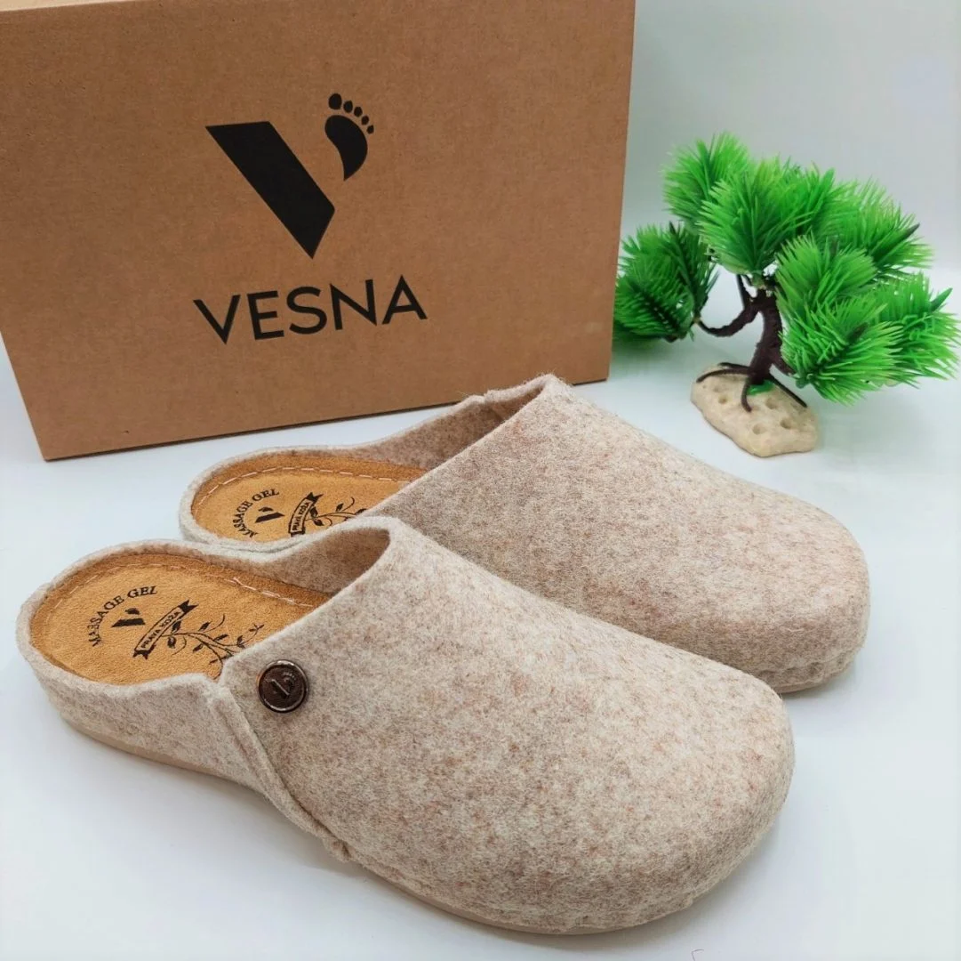Ženske sobne papuče Massage gel - Bež - 40