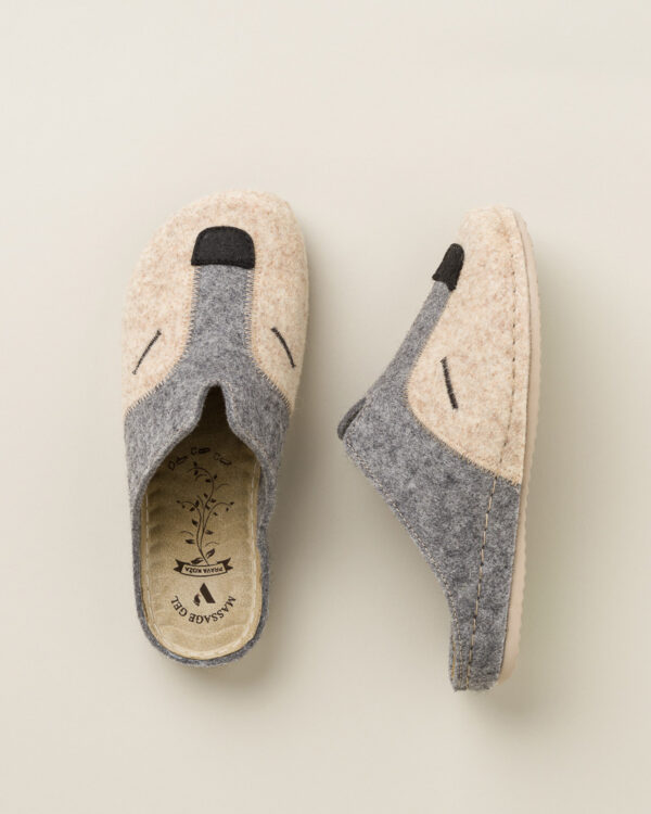 Ženske sobne papuče Vuk - Bež-siva 14 Ženske sobne papuče Vuk - Bež-siva