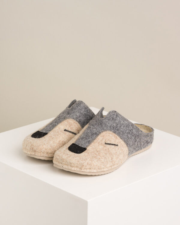 Ženske sobne papuče Vuk - Bež-siva Ženske sobne papuče Vuk - Bež-siva